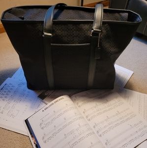 Coach Large Black Weekend Tote Signature C